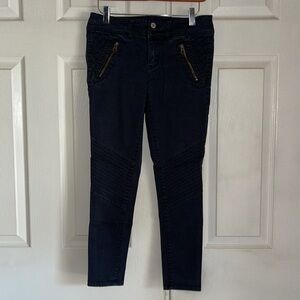 American Eagle Black Moto Style Super Stretch Skinny Pants